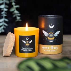 Dark forest bee glass candle sweet honey fragrance