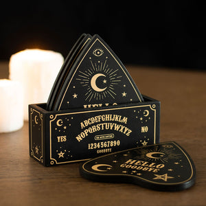 Black & gold planchette coaster set