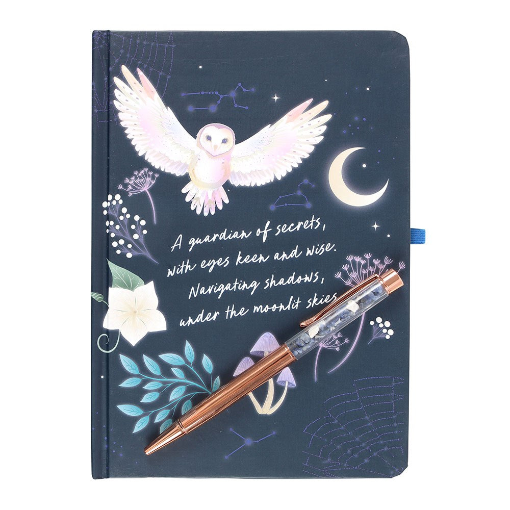 Midnight owl journal with soladite pen