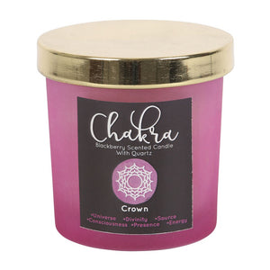 Blackberry crystal chip crown chakra candle