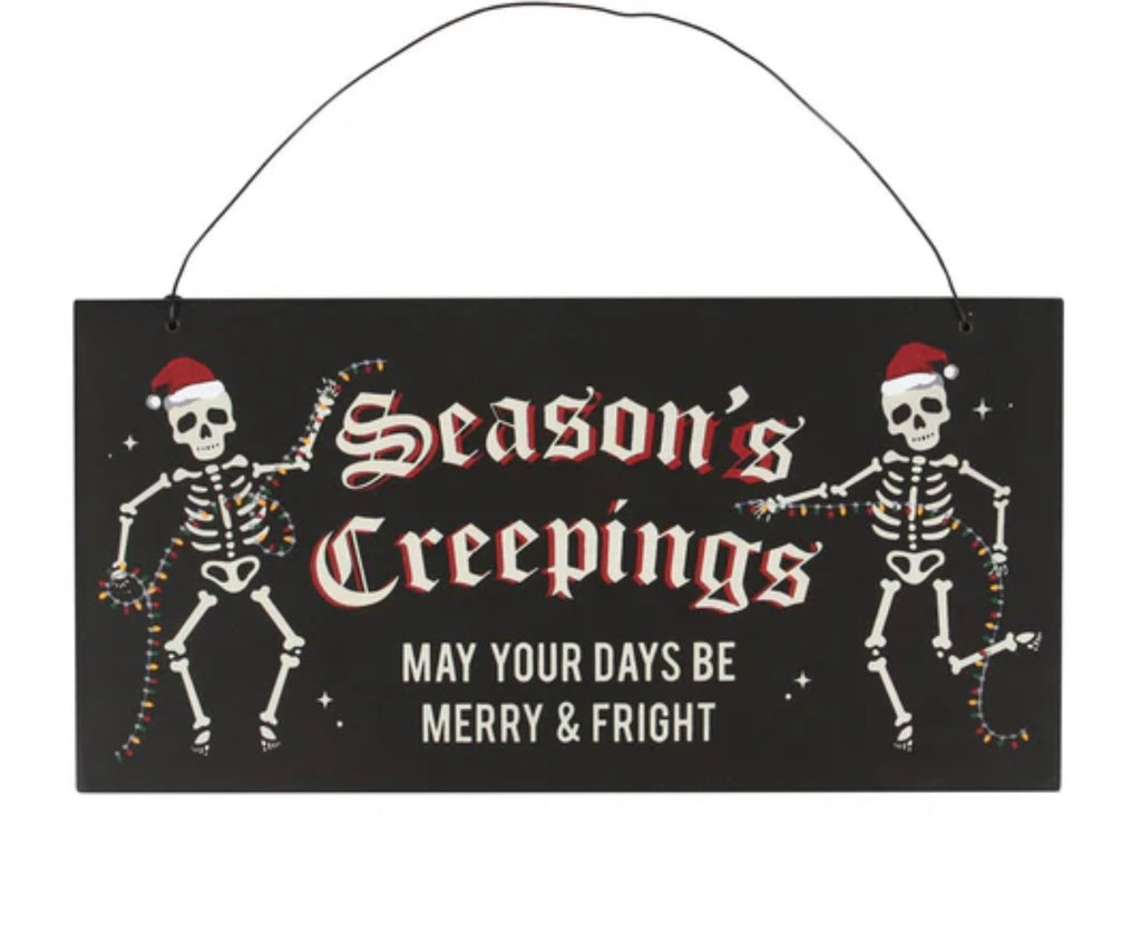 Weihnachtsschild „Seasons Creepings“ aus Holz