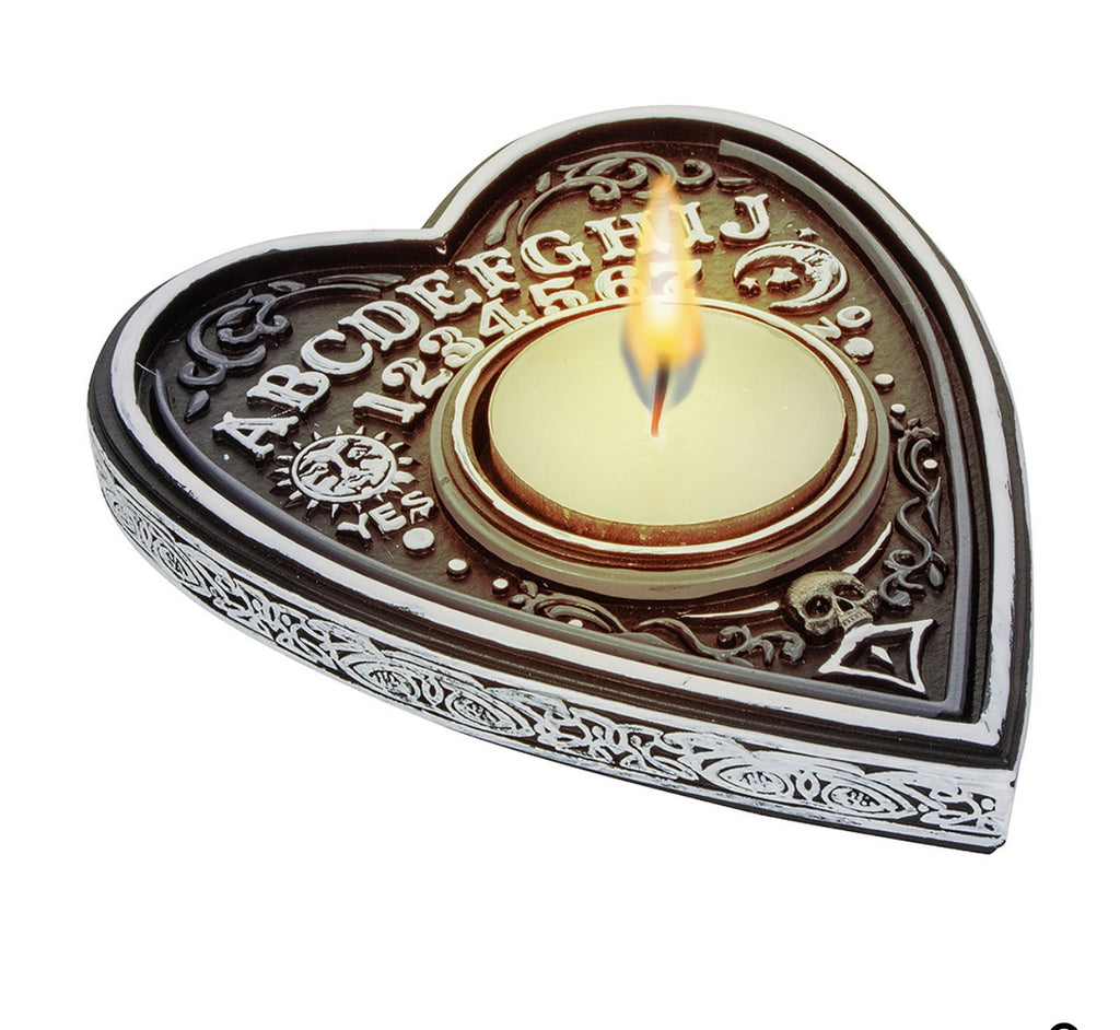 Spirit board tea light candle holder